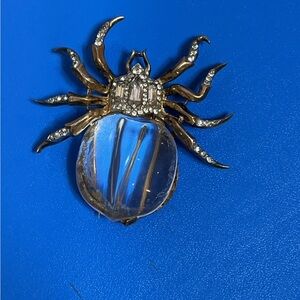 Elegant Gold and Silver Spider Brooch